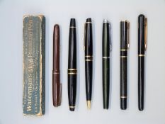 Six Waterman pens, comprising one in box and impressed 502 to barrel,