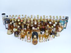 Approximately 100 whisky miniatures including Dimple, Johnnie Walker, Hankey Bannister, Langs,