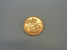 An 1895 gold full sovereign,