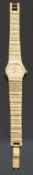 Raymond Weil 18ct gold plated ladies wristwatch with tri-coloured face and gold hands,