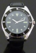 Gentleman's stainless steel 1970's US Navy diver's style wristwatch with luminous hands and markers