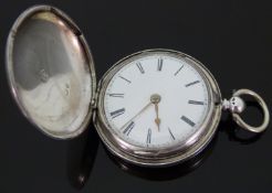 J & H Molyneux of London silver gentleman's full hunter pocket watch with gold hands,