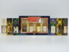 Ten boxed 5cl whisky miniatures to include Glentauchers, Aberfeldy, Balklair, Singleton, Glen Avon,