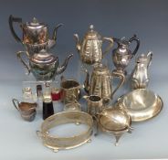 A quantity of plated tea ware,