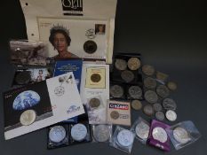 A collection of modern crowns, £5 pieces, collectable £2 decimal coins etc,