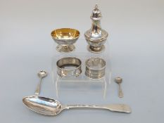 A Victorian hallmarked silver pedestal salt and spoon, London 1873 maker Chawner & Co.