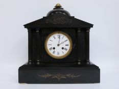Japy Freres late 19thC slate mantel clock,