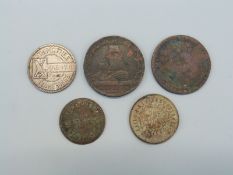 Five interesting tokens includes local interest,Thames and Severn canal token,