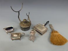 A silver handled table brush,