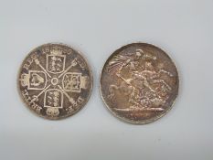 Queen Victoria veiled head 1900 crown with toning together with an 1889,