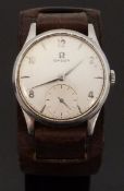 Omega stainless steel gentleman's wristwatch with subsidiary seconds dial,