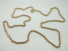 A 9ct gold rope twist necklace, 7.