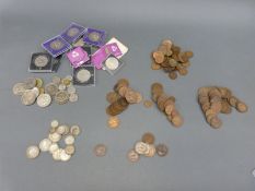 A quantity of UK coinage, Victoria onwards including 1876 H example,