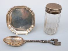 A hallmarked silver pin dish,