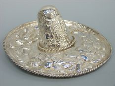 A novelty Mexican white metal sombrero marked Sanborn's Mexico sterling, diameter 13cm, weight 90g.