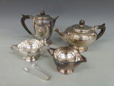Mappin & Webb four-piece silver plated tea set