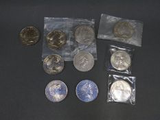 Ten various £5 commemorative crowns, mostly sealed and uncirculated, includes millennium examples.