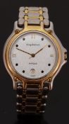 Krug-Baumen Marquis stainless steel wristwatch with date aperture, Roman numerals and dot markers,