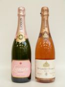 Two bottles of champagne comprising Lanson brut rosé and Alexandre Bonnet rosé,