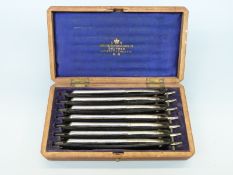 A set of seven Joseph Rodgers and Sons cut throat razors, all named for different days of the week,