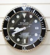 Rolex Oyster Perpetual Date Submariner Superlative Chronometer shop display / advertising wall