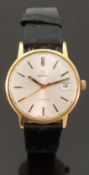 Omega gold plated gentleman's wristwatch with date aperture,