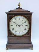 Johnson of London Regency mahogany cased bracket clock with double fusee movement striking the hour