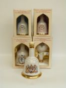 Five Bell's Whisky bells comprising 3 x 7 5cl and 2 x 50cl