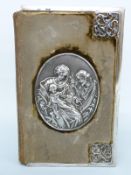 A Victorian hallmarked silver mounted bible, London 1857 maker Charles Frederick Hancock, height 23.