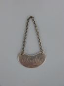 A George V Hukin & Heath hallmarked silver whisky noggin bottle ticket or label,