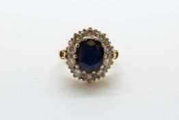 An 18ct gold rings set with a sapphire of approximately 2.