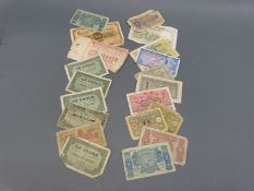 An interesting amateur collection of early 20thC banknotes to include Russia, Belgium, Austria,
