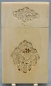 A 19thC Chinese carved ivory card case, length 9.