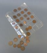 A collection of Australian pennies and half pennies,