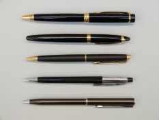 Five various Waterman ballpoint pens