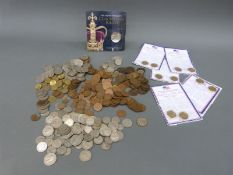 A collection of sundry UK coinage including early decimal, 1933 shillings, Victorian pennies,