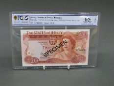 Jersey 1983-93 £20 specimen P14bs gold shield grading,