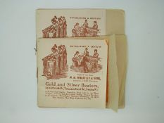 Two booklets of gold leaf produced for W M Wheatley & Sons, 54-60 Whitfield St,