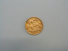 An 1898 gold half sovereign