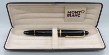 A cased Mont Blanc Meisterstuck no 146 fountain pen with 4810 18ct nib,
