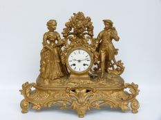 A 19thC ormolu figural clock,