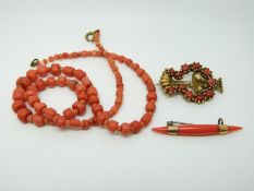 A coral necklace,