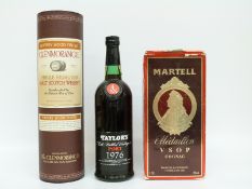 Three bottles of alcohol comprising Glenmorangie whisky 1 litre 43% volume,