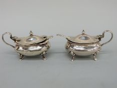 A pair of William Hutton & Son hallmarked silver mustards,