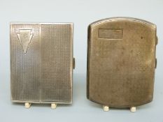 Two hallmarked silver cigarette cases, one of V shaped form, Birmingham 1933, length 8cm,