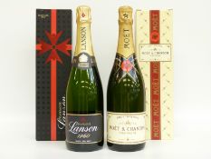 Two bottles of champagne comprising Moet & Chandon Brut Imperial 75cl,
