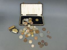 A small collection of overseas coinage, includes Nazi,