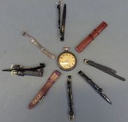 A gun metal military style keyless winding pocket watch with subsidiary seconds dial,