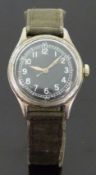 Bulova A11 gentleman's stainless steel military wristwatch with white hands and Arabic numerals and