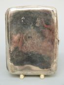 A Victorian hallmarked silver cigarette case, Chester 1899, height 9cm,